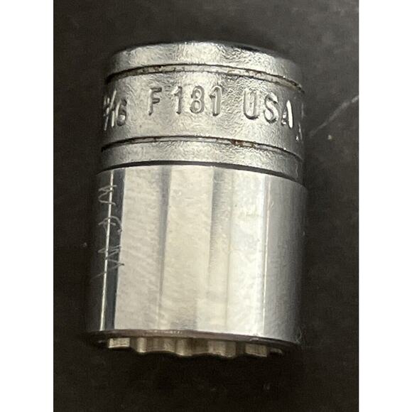 Snap-on F181 3/8" Drive 9/16" SAE 12-Point Shallow Chrome Steel Socket USA - Picture 2 of 5